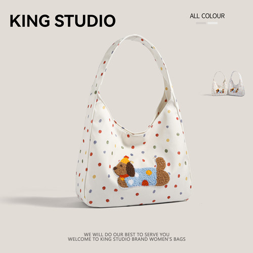 腊肠狗帆布包包女学院风单肩包