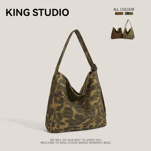 小众复古豹纹包包女2026新款时尚韩国托特包大容量休闲单肩斜挎包