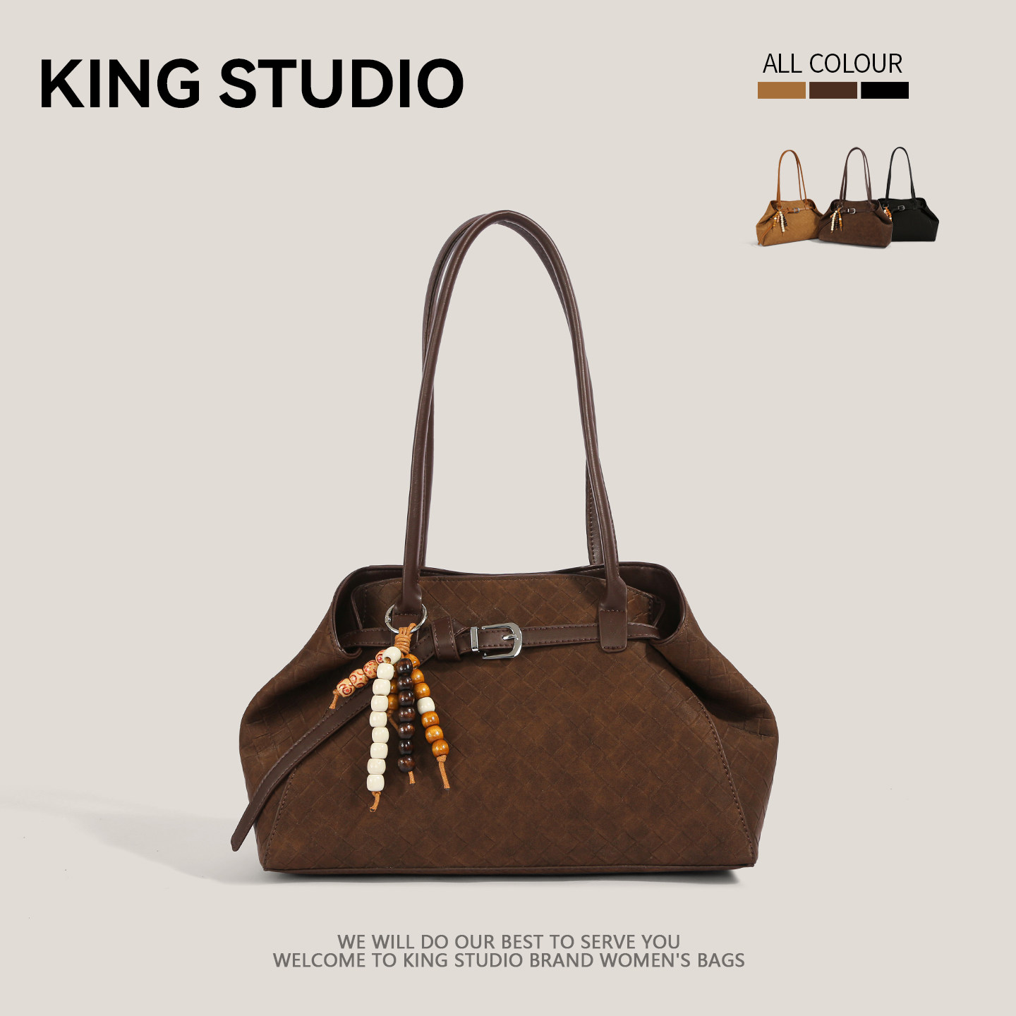 高级感麂皮绒手提托特包女2026新款潮复古小众腋下包大容量单肩包,箱包皮具/热销女包/男包,通用款女包,淘宝优惠券,粉丝福利购,淘宝优惠卷