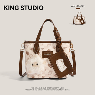 可爱猫咪手提包包女2025秋冬新款小众复古质感百搭通勤单肩斜挎包