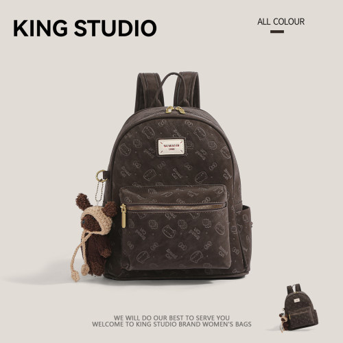 复古可爱饼干猫双肩包大学生书包