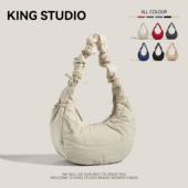 韩国小众尼龙饺子包包女2026新款 腋下包百搭大容量单肩斜挎包 时尚