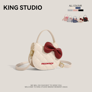 可爱HelloKitty蝴蝶结小包包女2025新款小众单肩斜挎包迷你零钱包