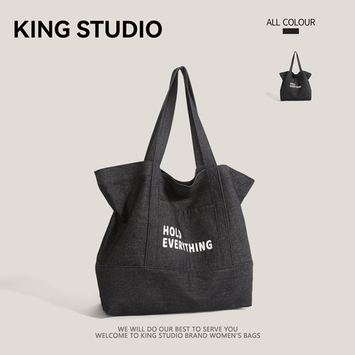 慵懒风复古简约休闲字母帆布包