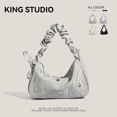 大容量蝴蝶包女时尚冰川纹饺子包