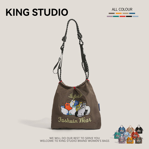 ballchain日系刺绣购物袋托特包