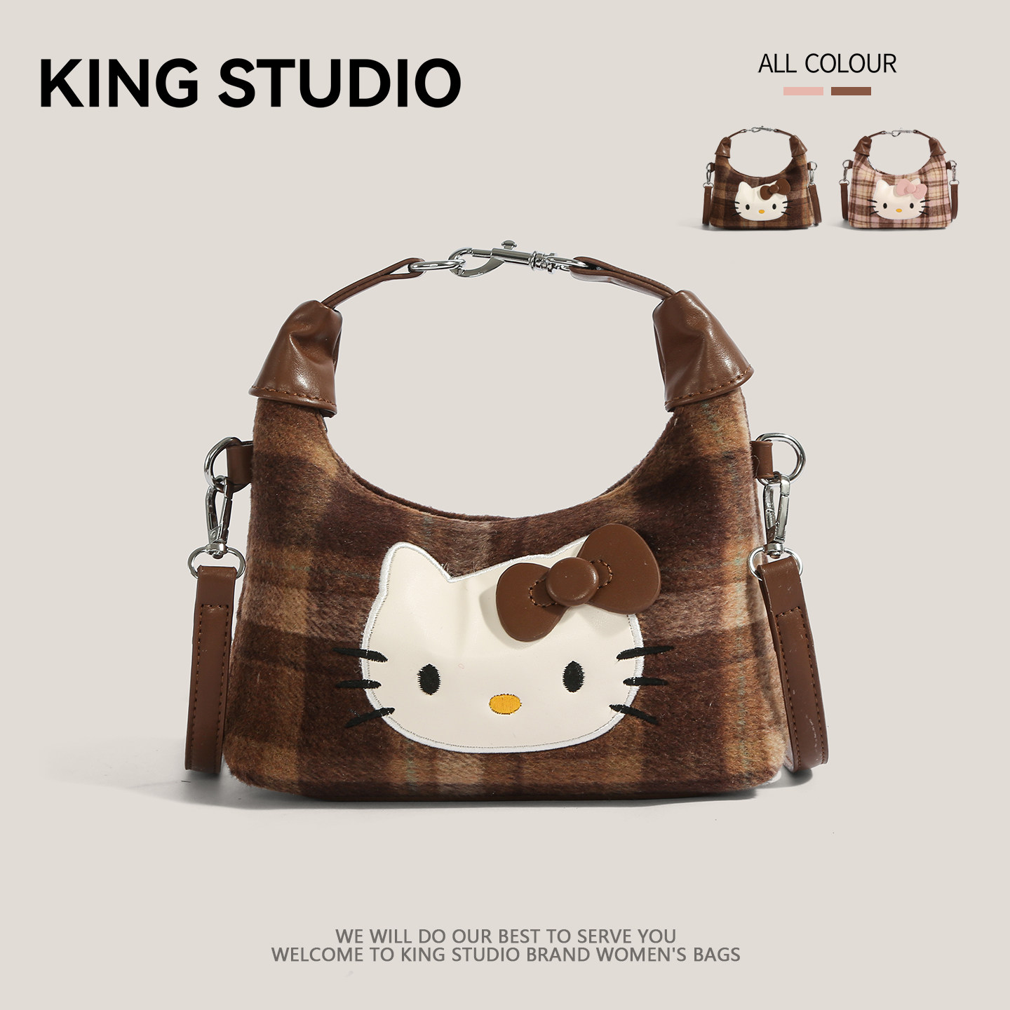 可爱HelloKitty手提包包女2025新款卡通凯蒂猫小众百搭单肩斜挎包