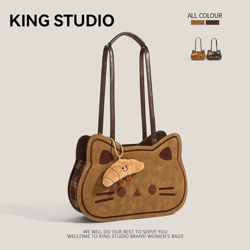 可爱小猫双肩包卡通单肩托特包女