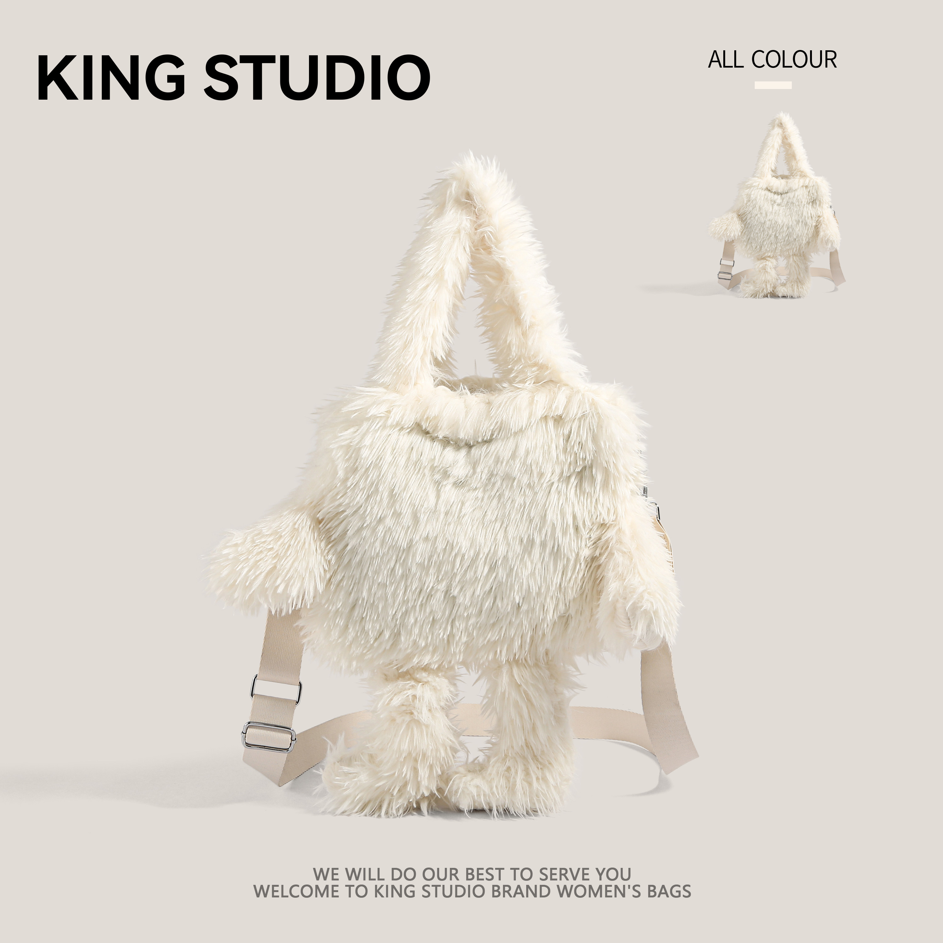 小众可爱毛茸茸托特包女2025新款毛绒斜挎包大容量单肩手提毛毛包