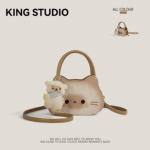 可爱烤面包小猫手提包包女2025新款潮夏天时尚卡通搞怪单肩斜挎包