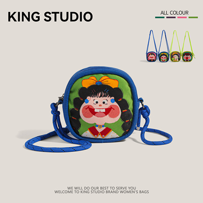 个性搞怪插画小众设计单肩斜挎包