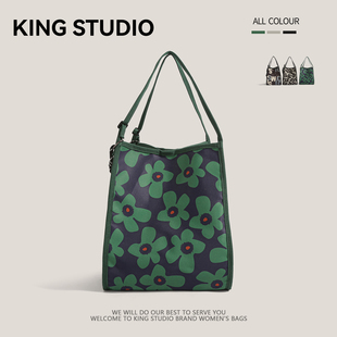 小众复古印花托特包女2025新款潮大容量单肩包时尚百搭日常通勤包