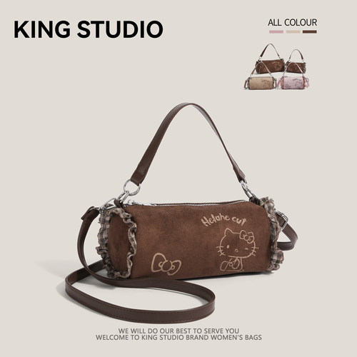 可爱hellokitty卡通凯蒂猫圆筒包