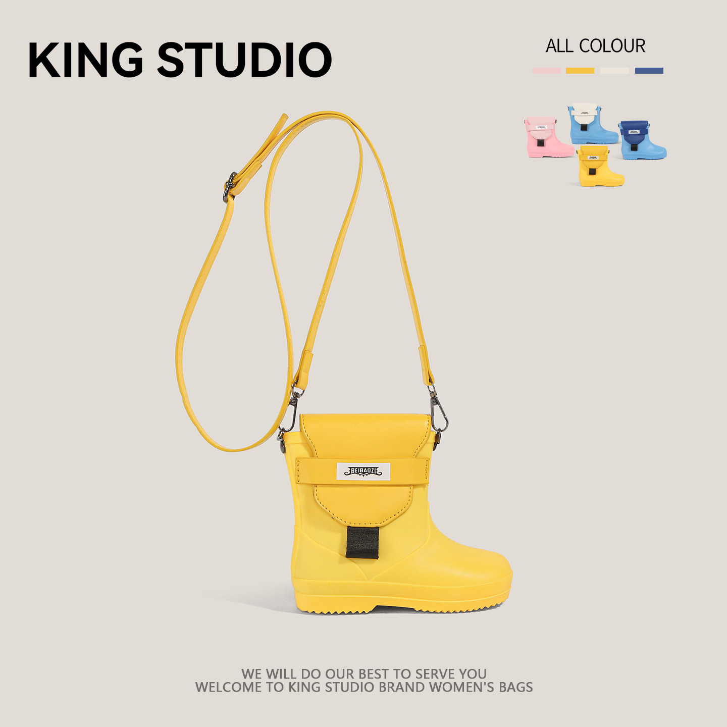 可爱卡通雨靴鞋子包女2026新款网红小众设计个性搞怪手机斜挎小包