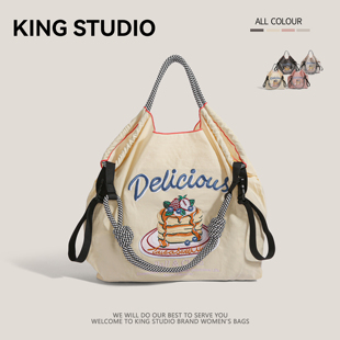 日本ball 刺绣环保袋购物袋尼龙手提单肩斜挎包女 chain高圆圆同款