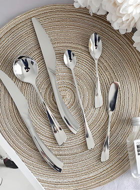 Sentimental简约不锈钢牛排刀叉勺四件套西餐具套装镜面甜品刀叉