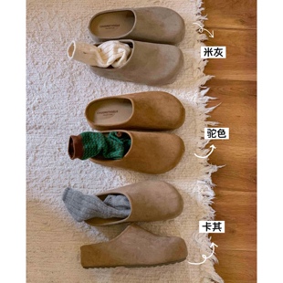 小土豆懒人穆勒鞋 女 包头半拖2026新款 大发姐姐实拍4cm厚底勃肯鞋