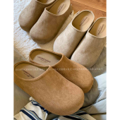 女包头半拖鞋 复古一脚蹬懒人厚底勃肯鞋 2026年新款 大发姐姐实拍