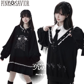 pinksavior 领带减龄可爱大摆T恤裙早春显瘦 十字终章春秋