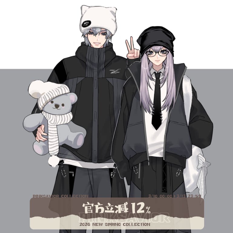 现货即发【鲸岛】机能深灰拼色虎鲸设计感情侣闺蜜外套防风