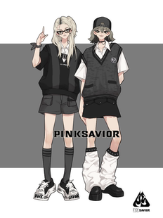 马甲夏季 pinksavior 黑灰学院衬衫 磨破设计感套装 普林斯顿