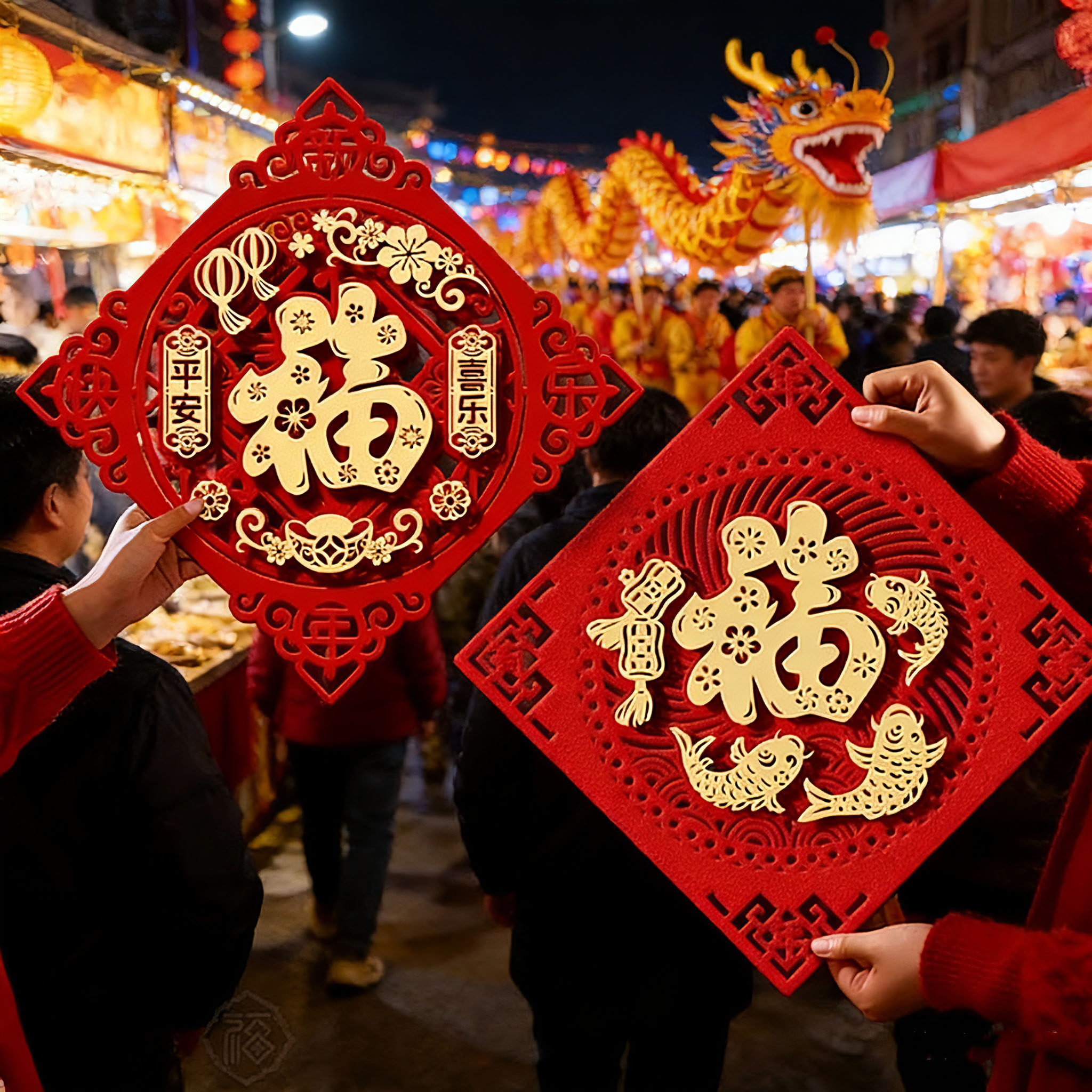 2026马年立体新款装饰福字门贴