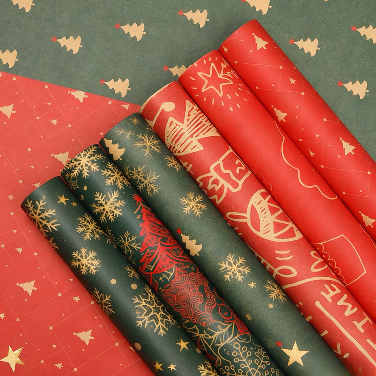 圣诞节礼物包装纸平安夜苹果花束