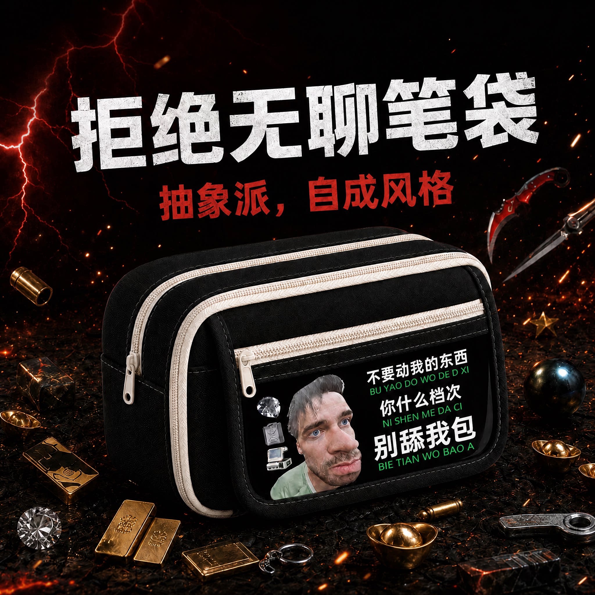 抽象笔袋男孩2026新款三角洲行动图片