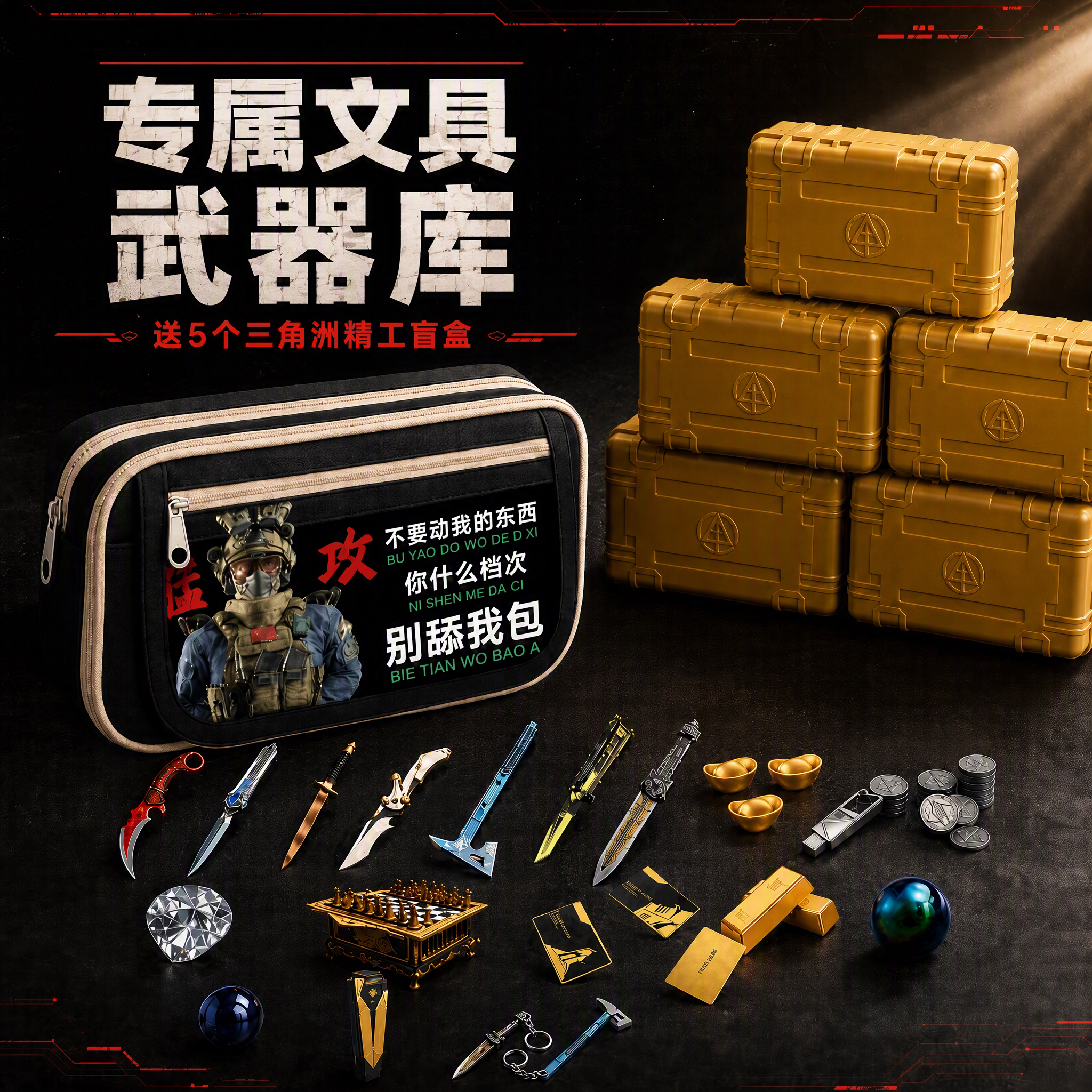 三角洲行动周边笔袋盲盒男孩2026图片