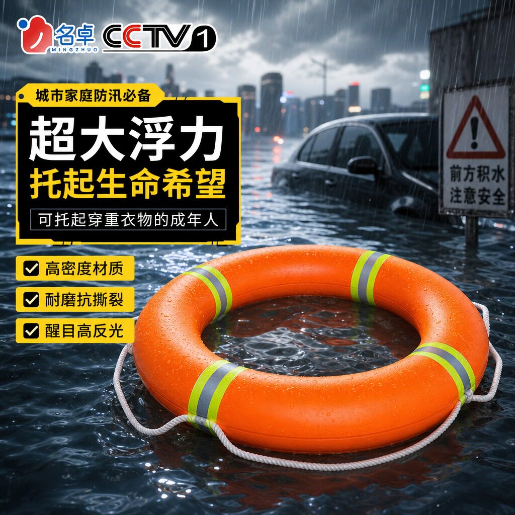 防汛pvc救生圈应急救生浮圈实心泡沫游泳浮圈救身圈救生衣救生绳