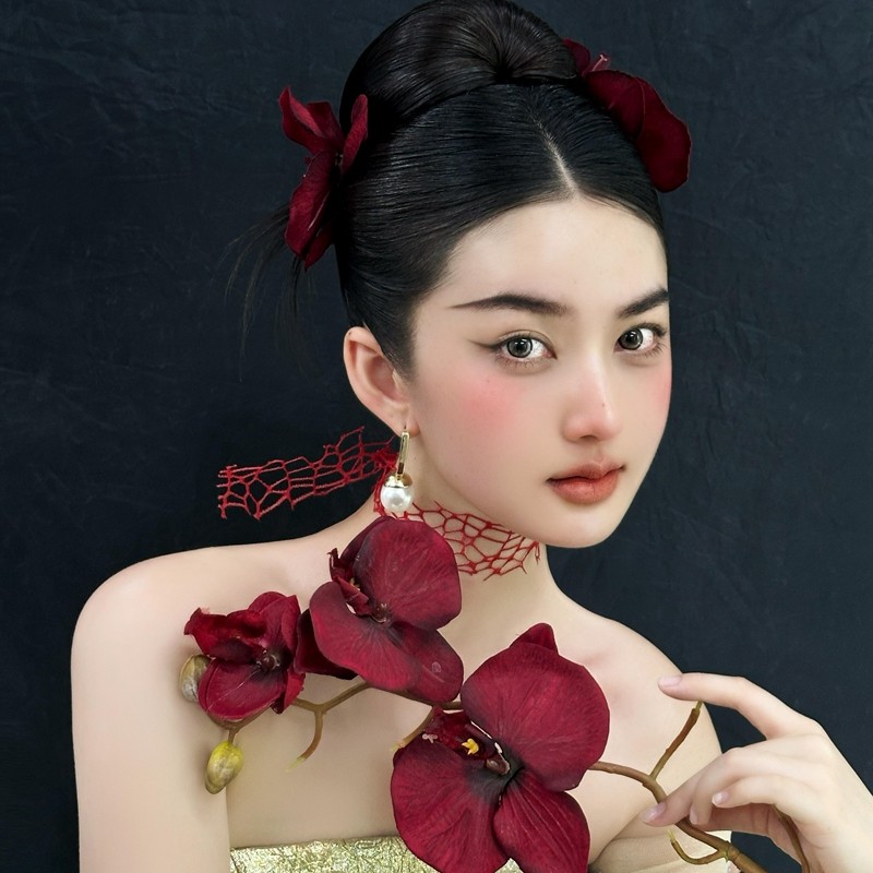 水舞B2901中式古典仿真红色蝴蝶兰发簪套装气质旗袍造型古风配饰,饰品/流行首饰/时尚饰品新,发饰,淘宝优惠券,粉丝福利购,淘宝优惠卷