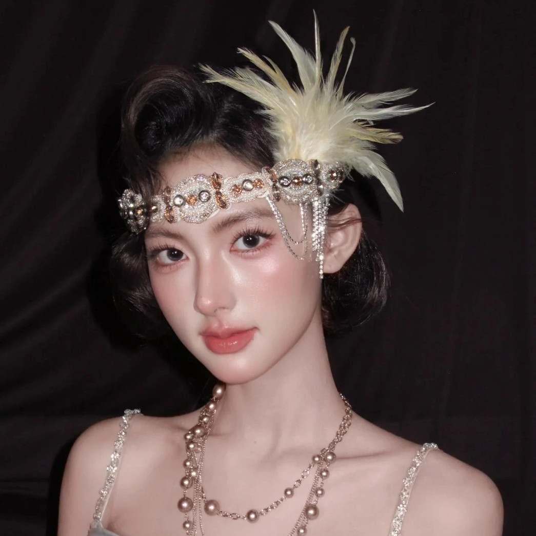 水舞B3118新娘复古羽毛发带盖茨比头饰品生日舞会礼服民族风发饰,饰品/流行首饰/时尚饰品新,发饰,淘宝优惠券,粉丝福利购,淘宝优惠卷