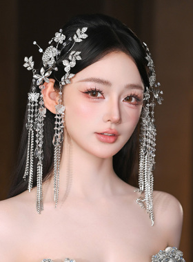 水舞A5286新款华丽高级闪钻花气质流苏发夹结婚礼服百搭新娘发饰