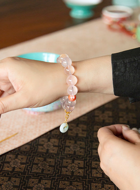 水舞 L1282 原创设计天然粉水晶手链女款搭配手串送闺蜜女友礼物