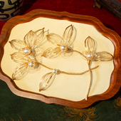 水舞B3085手作金色花朵婚纱礼服配饰个性 小众婚礼饰品新娘发饰