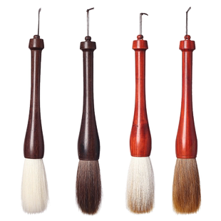 文港筠墨轩毛笔鸡翅木杆大斗笔狼毫提斗毛笔对联大字毛笔羊毫京抓兼毫抓笔大号春联福字国画毛笔榜书大字题字