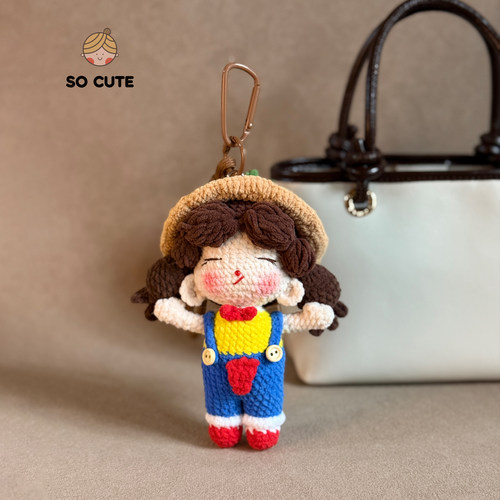 socute 可爱小园丁圆圆女孩公仔玩偶包包挂件挂饰背包挂件礼物