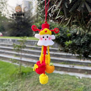 饰女高级感轻奢礼物 宝后视镜汽车挂件包包挂饰装 socute 财神元