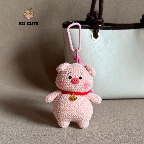 socute 来福气胖胖猪包包挂件挂饰钥匙扣挂件小众高级礼物