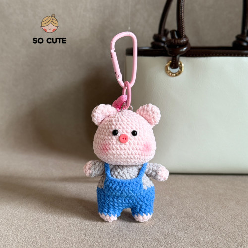 socute 可爱背带小猪包包挂件挂饰钥匙扣挂件高级小众礼物送人