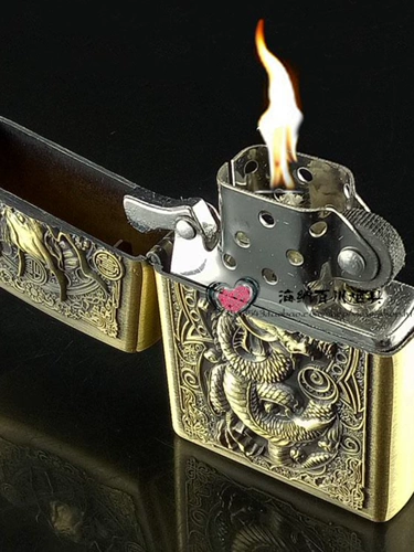 Тонкая старомодная ветрозащитная металлическая зажигалка на керосине, мужской креативный ретро комплект, подарок на день рождения