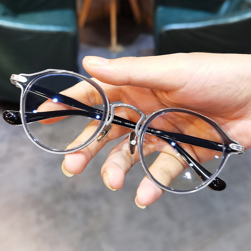 文艺复古小圆大框近视眼镜架