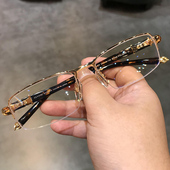 简丹潮高端近视眼镜框复古男女大脸大框防蓝光眼镜架商务钛合金潮