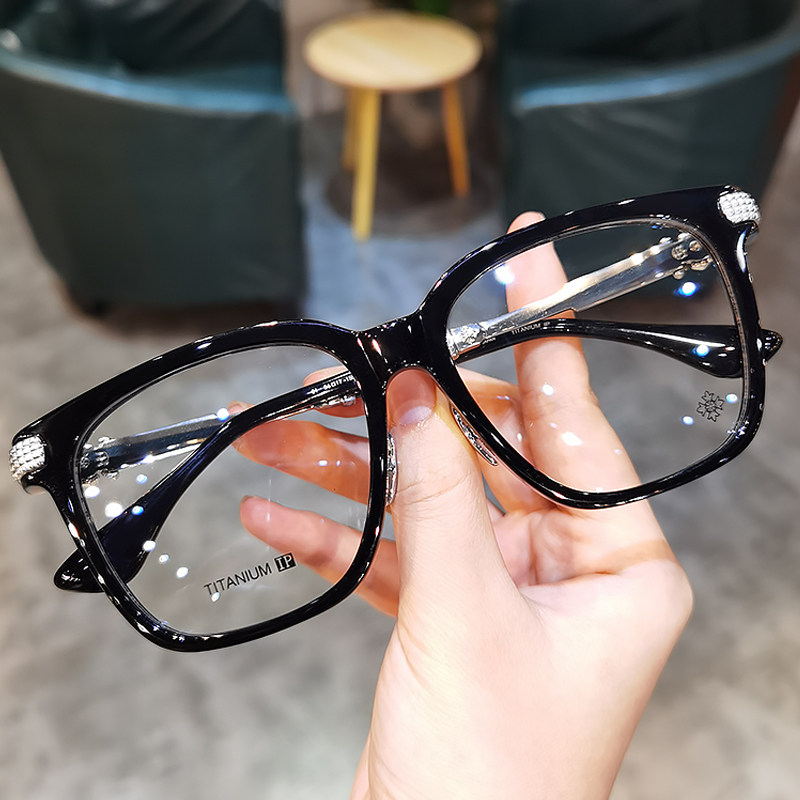 简丹萝心百搭板材眼镜框男女潮复古时尚素颜大框大脸近视眼镜架