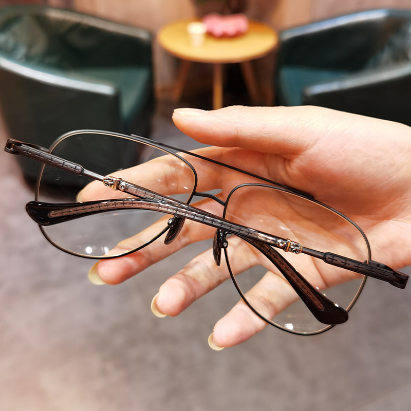 个性双梁蛤蟆镜大脸大框眼镜架