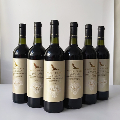 6瓶装#纷赋金标金牌赤霞珠干红酒葡萄酒 澳洲原瓶进口WOLF BLASS
