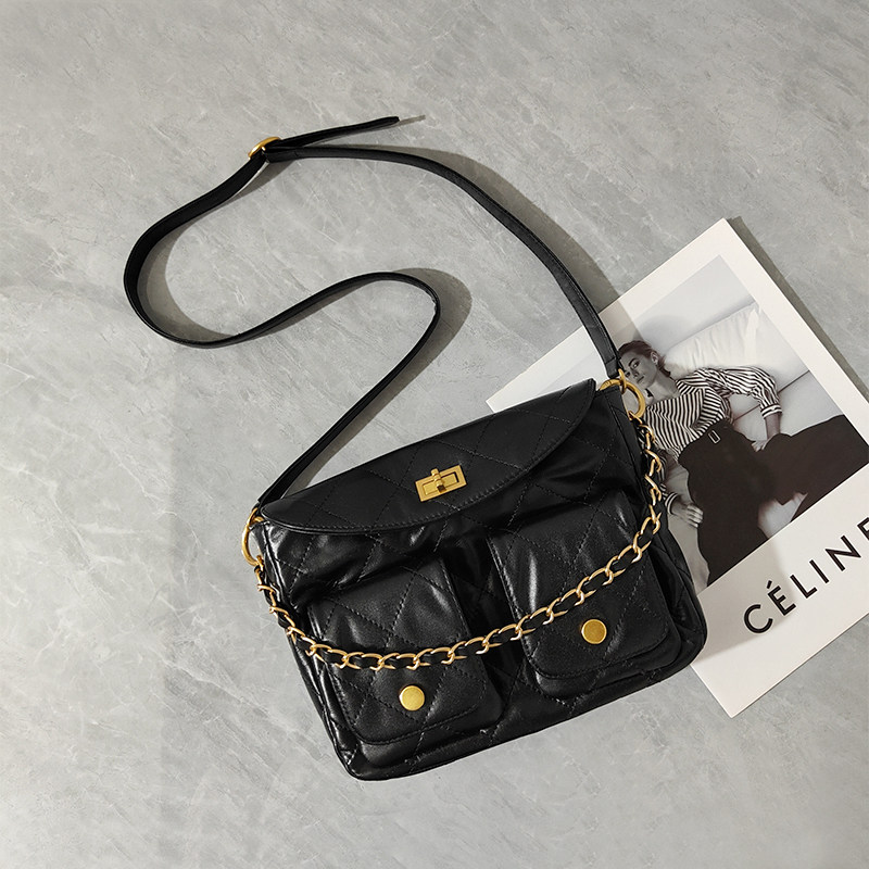 小香风复古头层牛皮hobo嬉皮邮差包女真皮菱格链条斜挎包腋下包潮,箱包皮具/热销女包/男包,小方包,淘宝优惠券,粉丝福利购,淘宝优惠卷