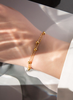 转运珠双层手链女轻奢小众精致钛钢不掉色2024年新款潮简约配饰