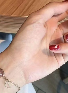 韩版草莓晶手镯甜美星月手链女学生闺蜜信物网红原宿少女超仙手饰