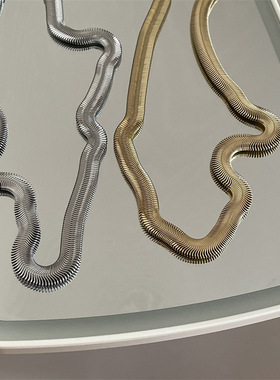 高品质2021新款钛钢加宽加粗柔软蛇骨链女项链ins欧美锁骨链颈链